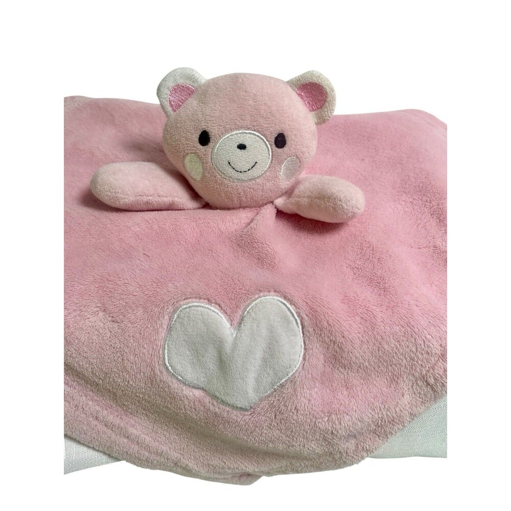 Bear Lovey Heart Pink Valentine Security Blanket Plush Teddy Clean 15”